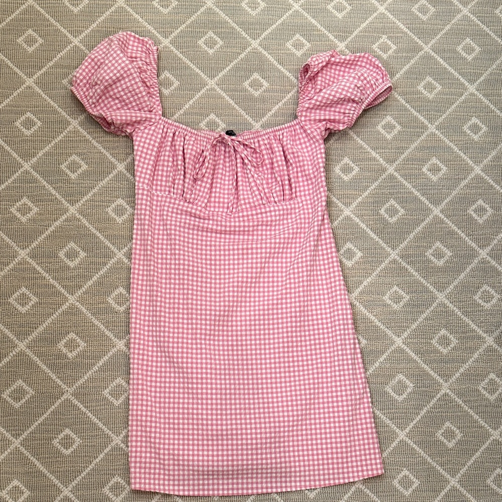 Zara Pink and White Gingham Dress